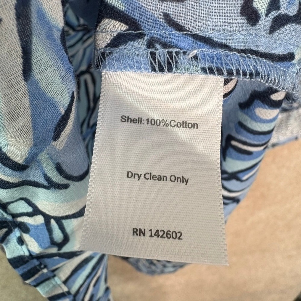 SAIL TO SABLE Tunic Top Women's XS Blue Monkey Print Cotton Coastal Resort - Picture 9 of 9